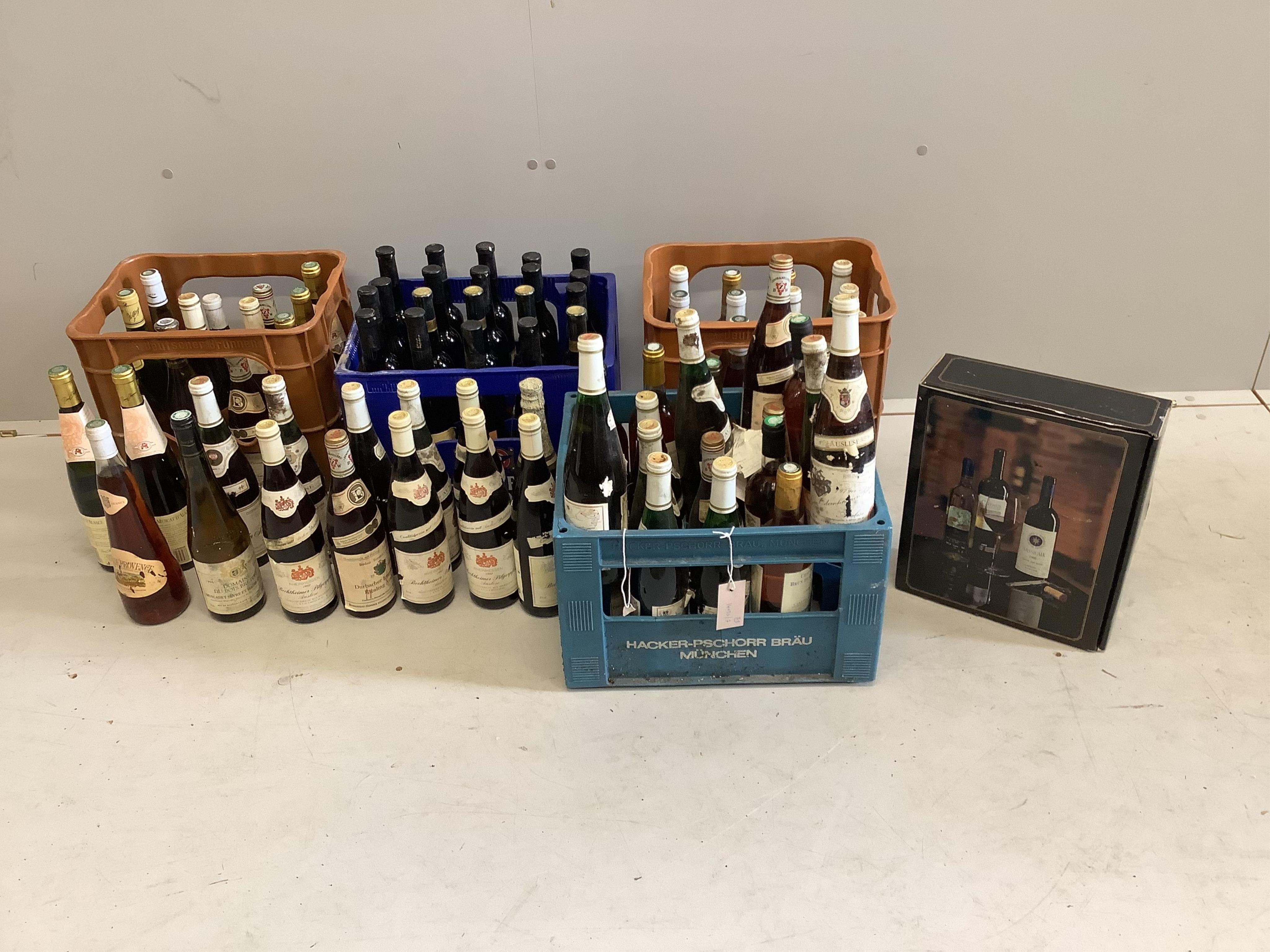 Approximately seventy nine bottles of assorted white wine, mainly German